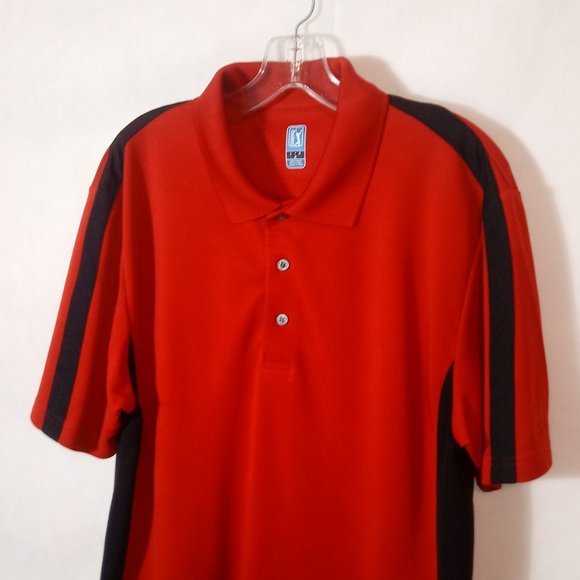 PGA Tour Polo GOLF shirt red/black large - Picture 2 of 5